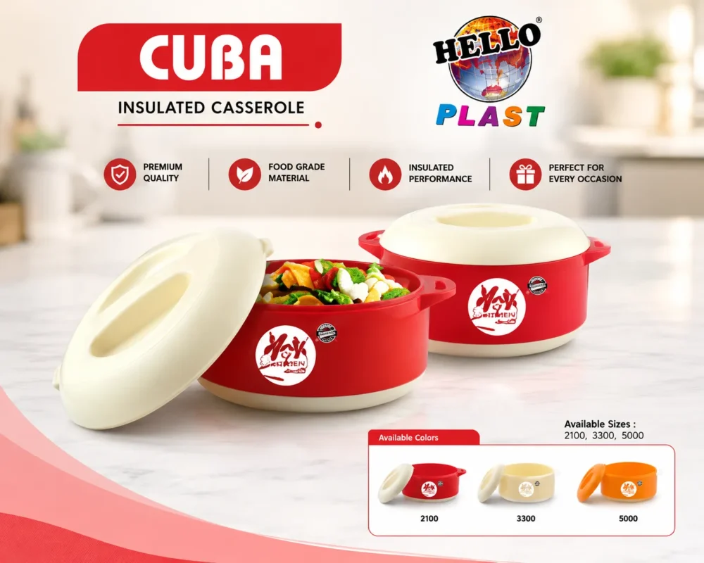 Cuba Insulated Casserole is customized gift from HelloPlast.