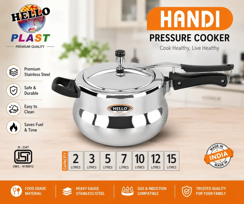 Handi Pressure Cooker is a Stainless-steel Gift item by HelloPlast.