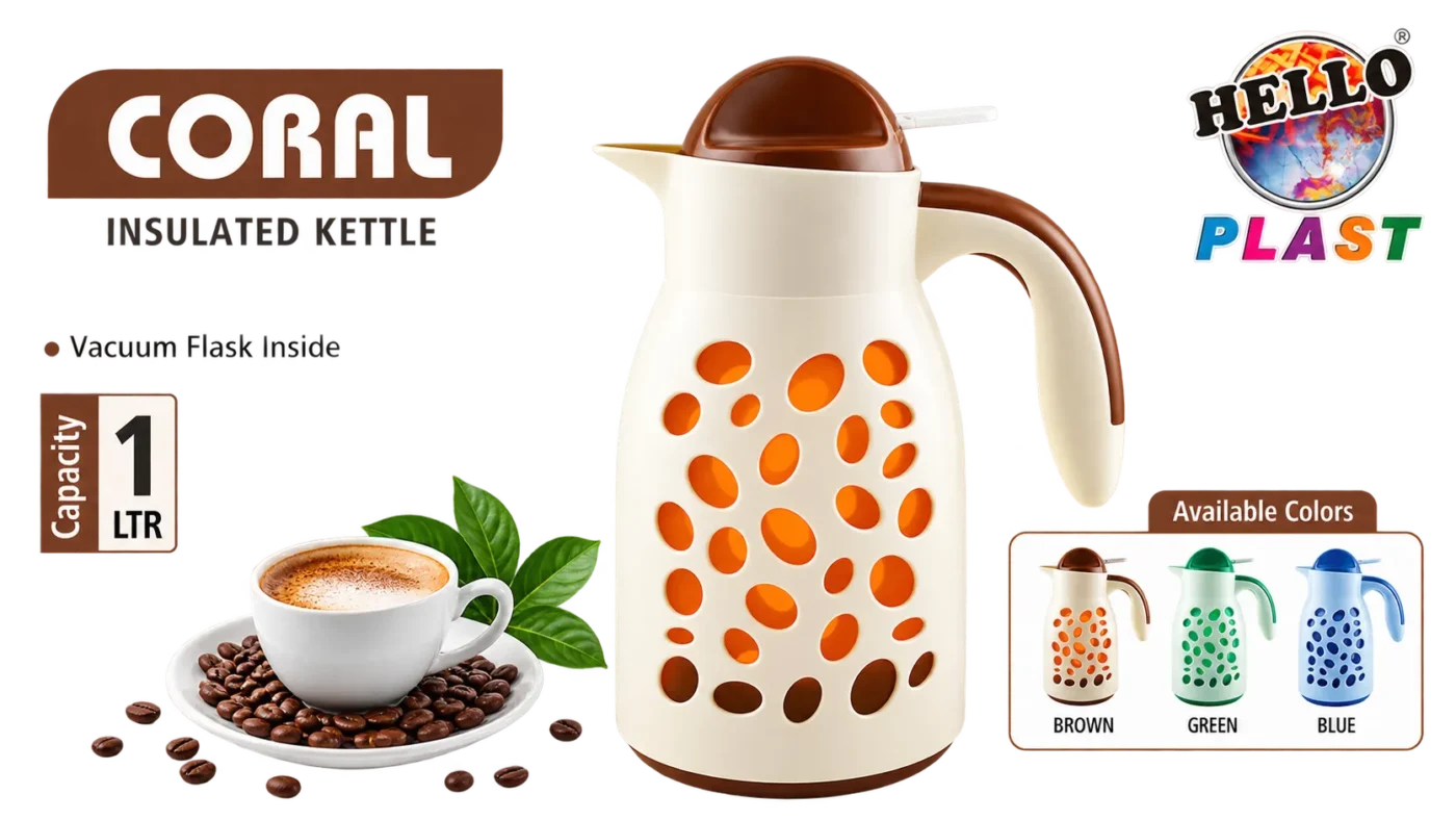 Coral Insulated Kettle by HelloPlast.