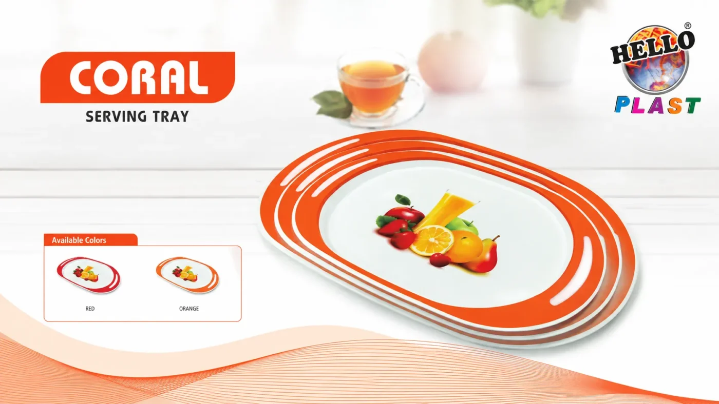 Coral Serving Tray by HelloPlast.