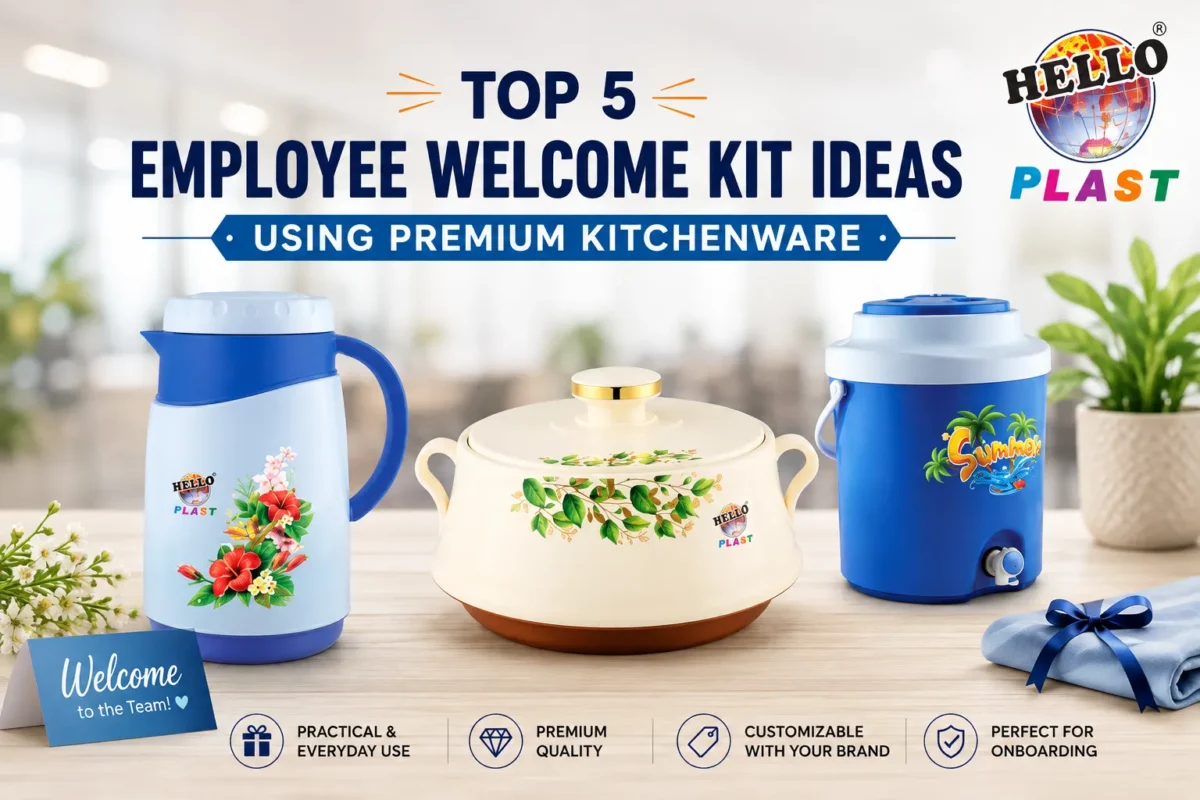 Employee Welcome kits using premium kitchenware.