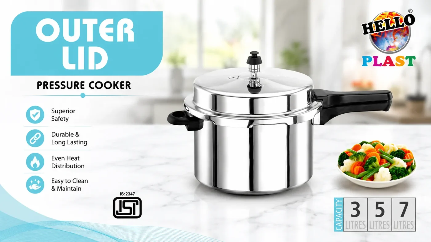 Outer Lid Pressure Cooker by HelloPlast.