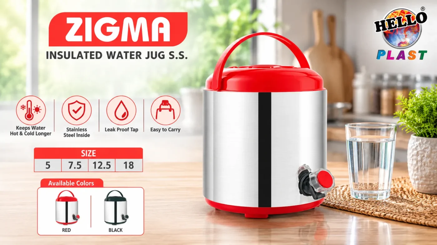 Zigma Insulated Water Jug by HelloPlast.