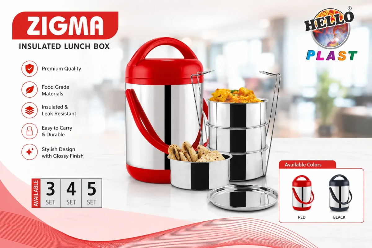 Zigma Insulated Lunch Box is a product of HelloPlast.