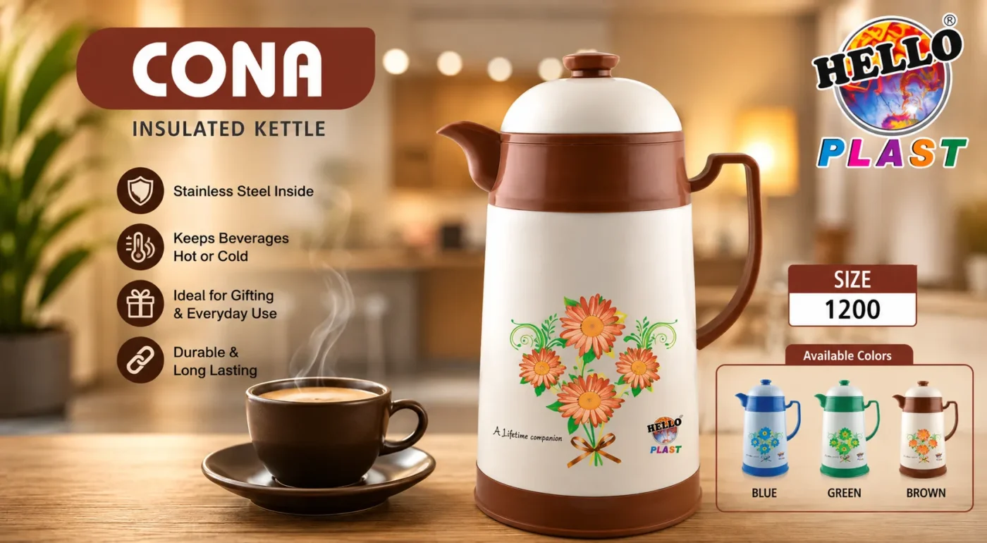 Cona Insulated Kettle is a product of HelloPlast.