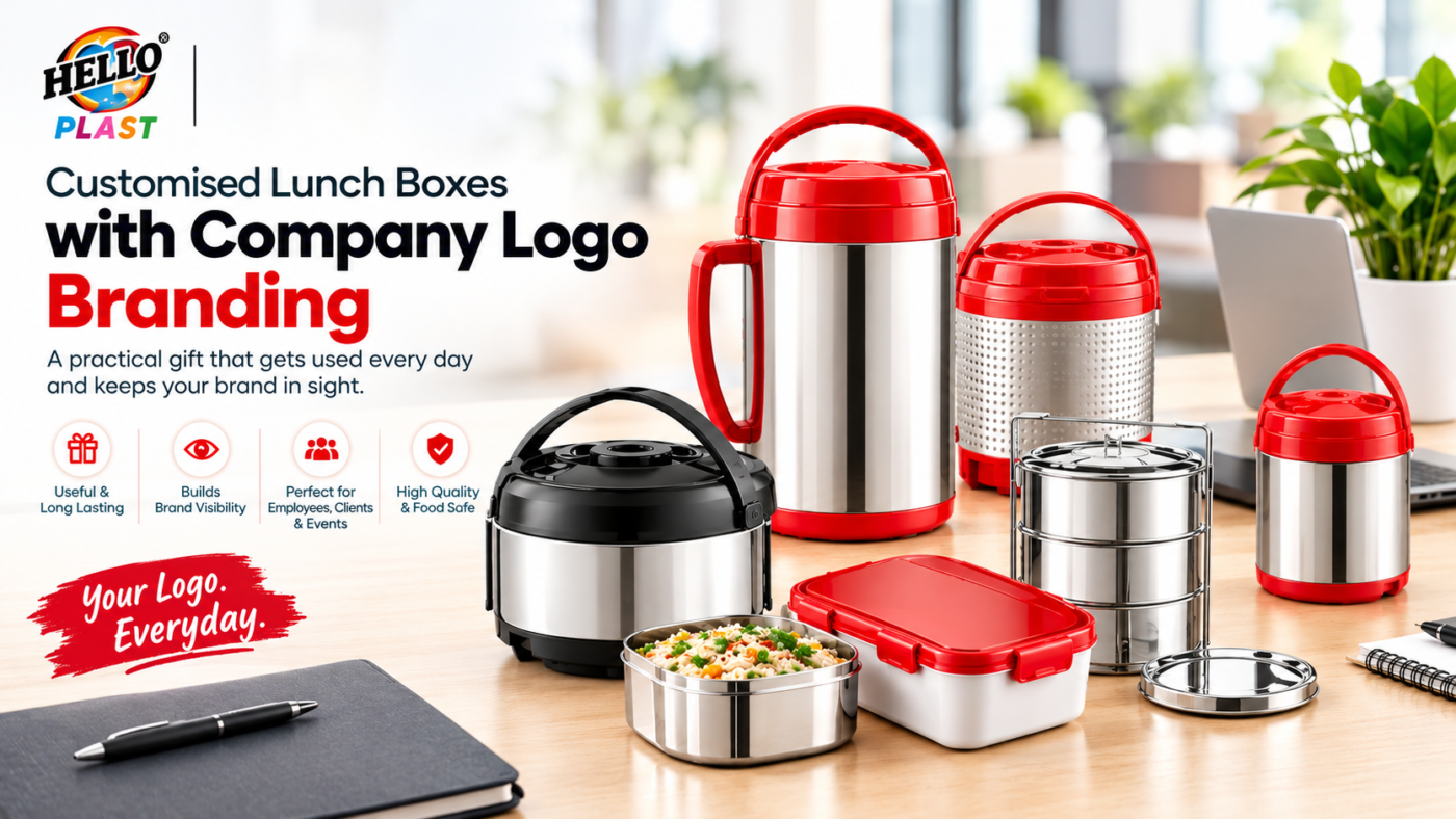 ustomised lunch boxes with company logo